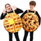 AOBUTE Girls Halloween Cookie Costume 3D Printed Set, Medium, Cookie Color, 8-10 Years, Fancy Dessert Role Play Outfit