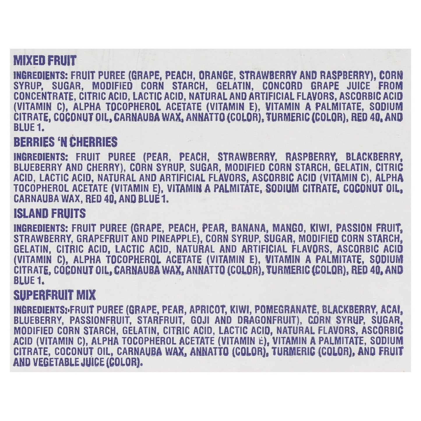 Welch'S Fruit Snacks, Bulk Variety Pack With Mixed Fruit, Superfruit Mix, Island Fruits, Gluten Free, Bulk Pack, 2.25 Oz (Pack O