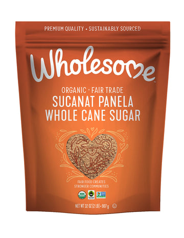 Wholesome Sweeteners 32-Ounce Organic Sucanat Panela Whole Cane Sugar, Fair Trade, Non-GMO Project Verified , Gluten Free & Vega