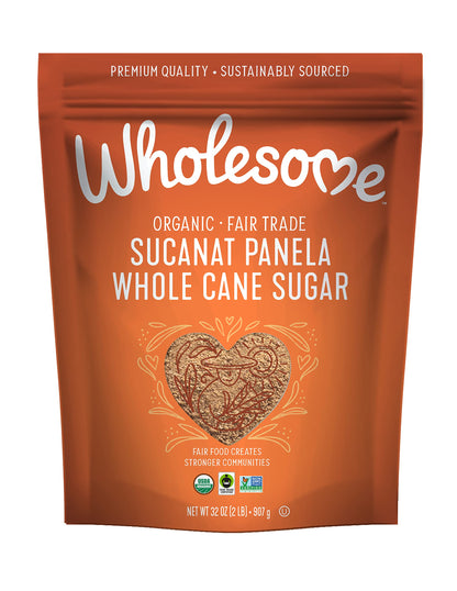 Wholesome Sweeteners 32-Ounce Organic Sucanat Panela Whole Cane Sugar, Fair Trade, Non-GMO Project Verified , Gluten Free & Vega