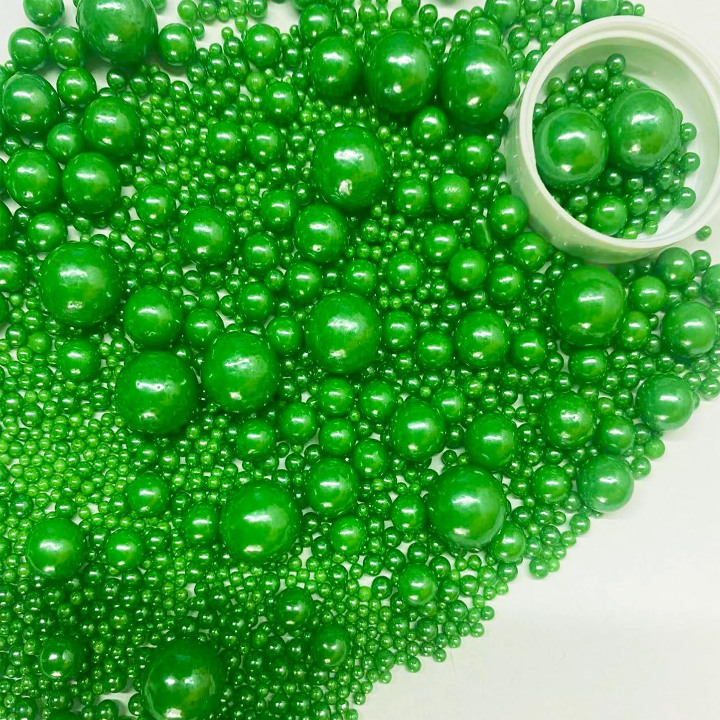 Sentovac Green Pearl Sprinkles Edible Sugar For Cake Decorating Fancy Sprinkles Cake Topper Cupcake Cookie Baking Decorations St Patrick'S Day Halloween Christmas Valentine'S Day Wedding Supplies
