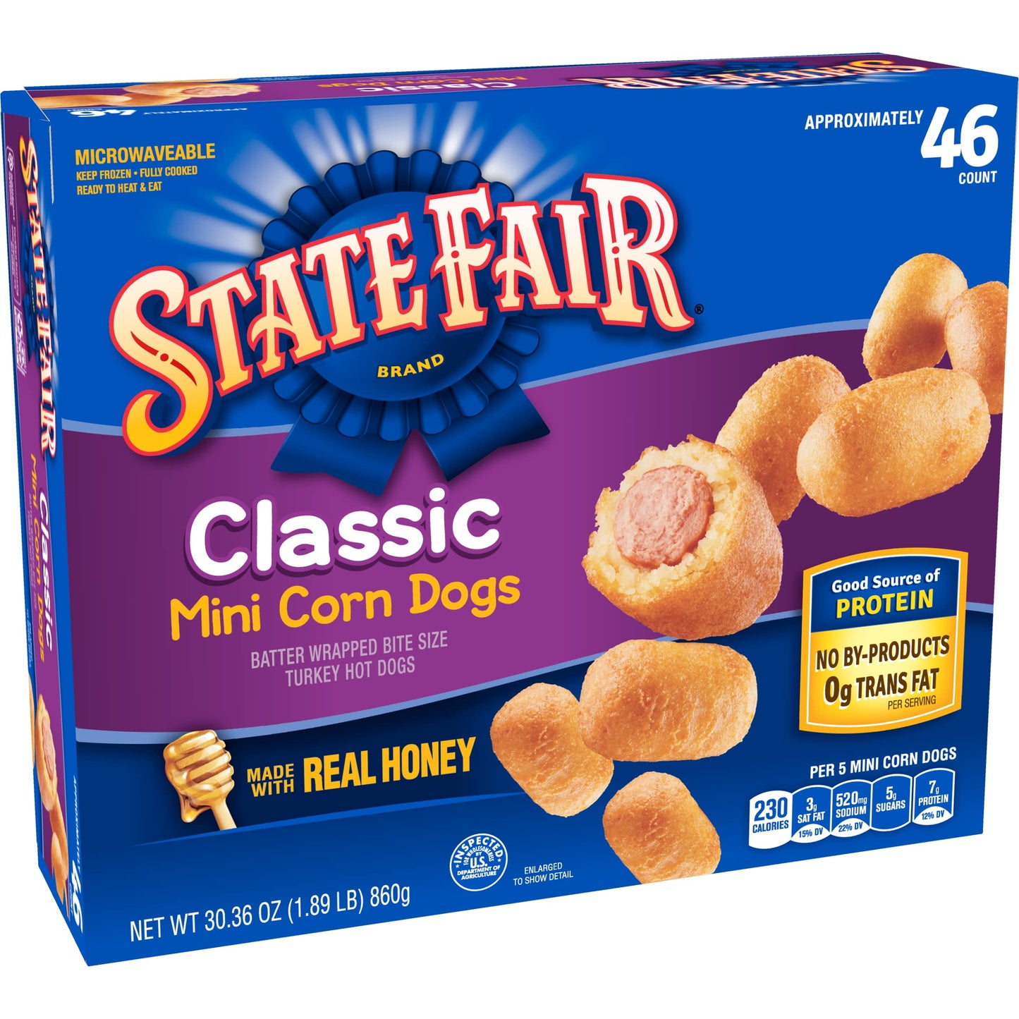 State Fair Classic Turkey Mini Corn Dogs Frozen Meal, 46 Count