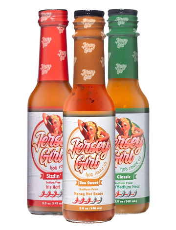 Jersey Girl Hot Sauce 5Oz (Variety) No Sodium/Salt Free - All Natural Craft Hot Sauce Sampler Pack