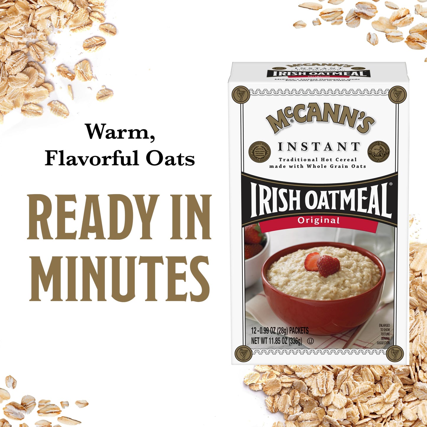 McCann s Irish Oatmeal Instant Oatmeal, Regular, 12 Count (Pack of 12)