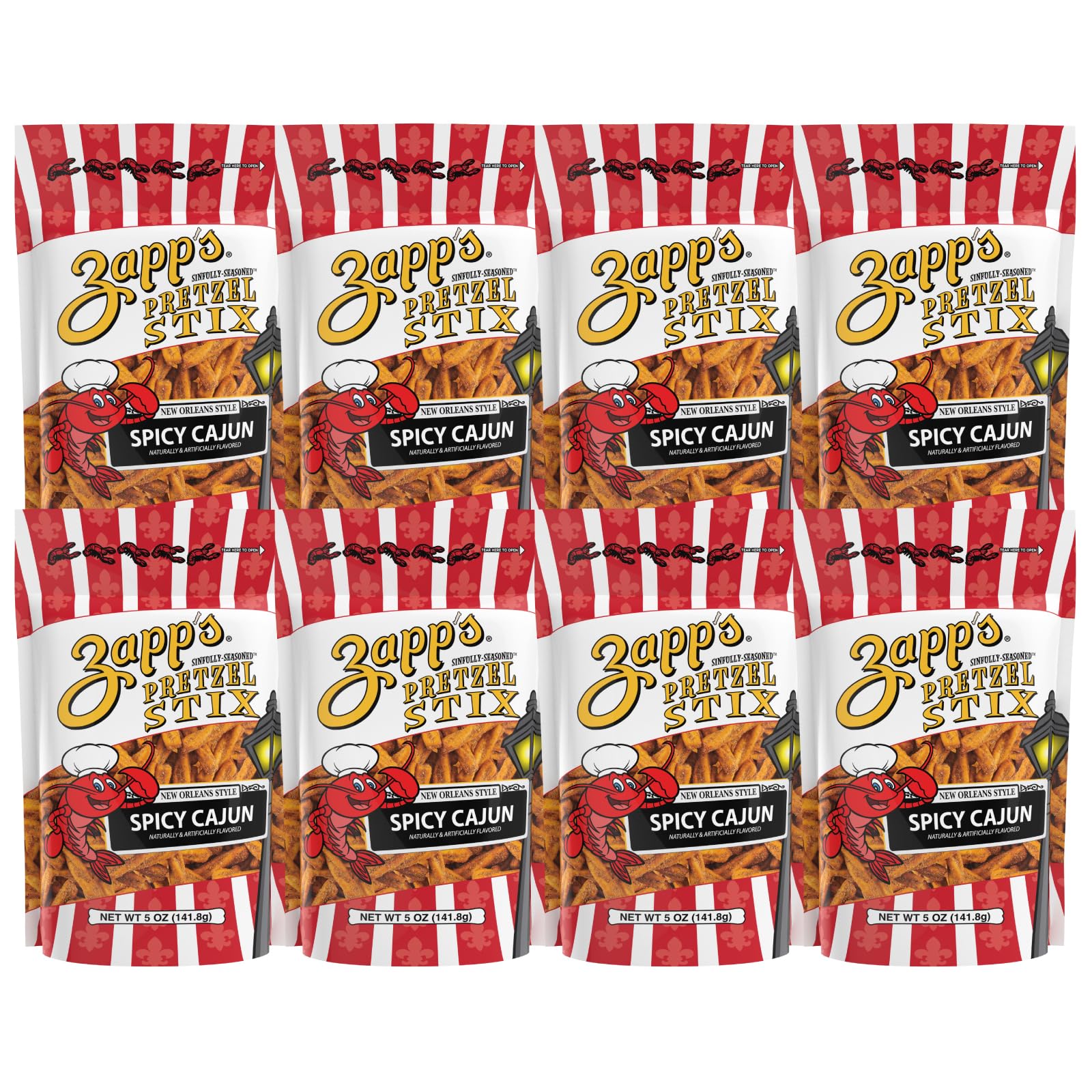 Zapps Cajun Pretzel Stix pack of 8-5 oz bags