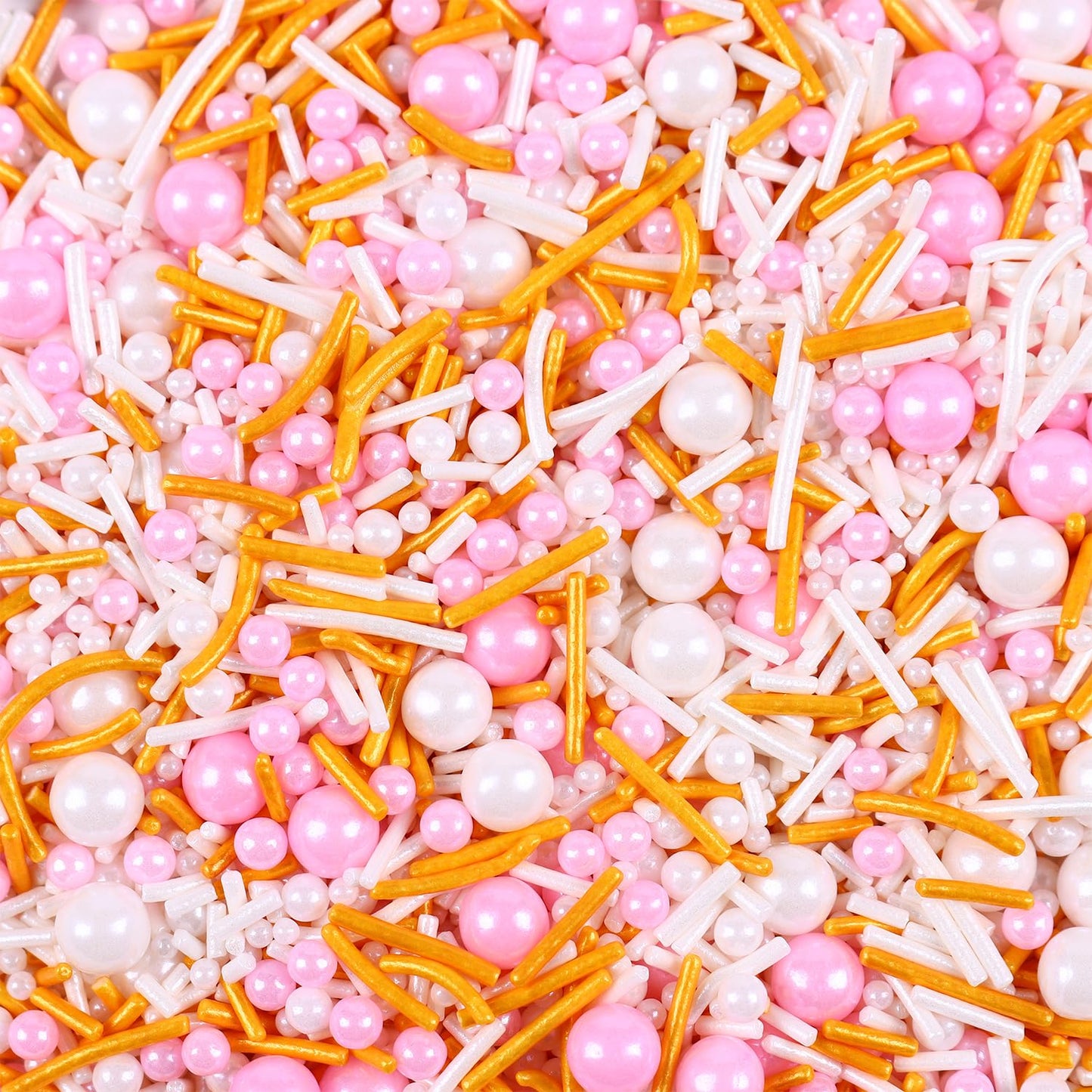 Pink Sprinkles, 3.52Oz Edible Pink Sprinkles For Cake Decorating Cupcakes, Pink Gold Sprinkles Mix, Baking Sprinkles, Ice Cream