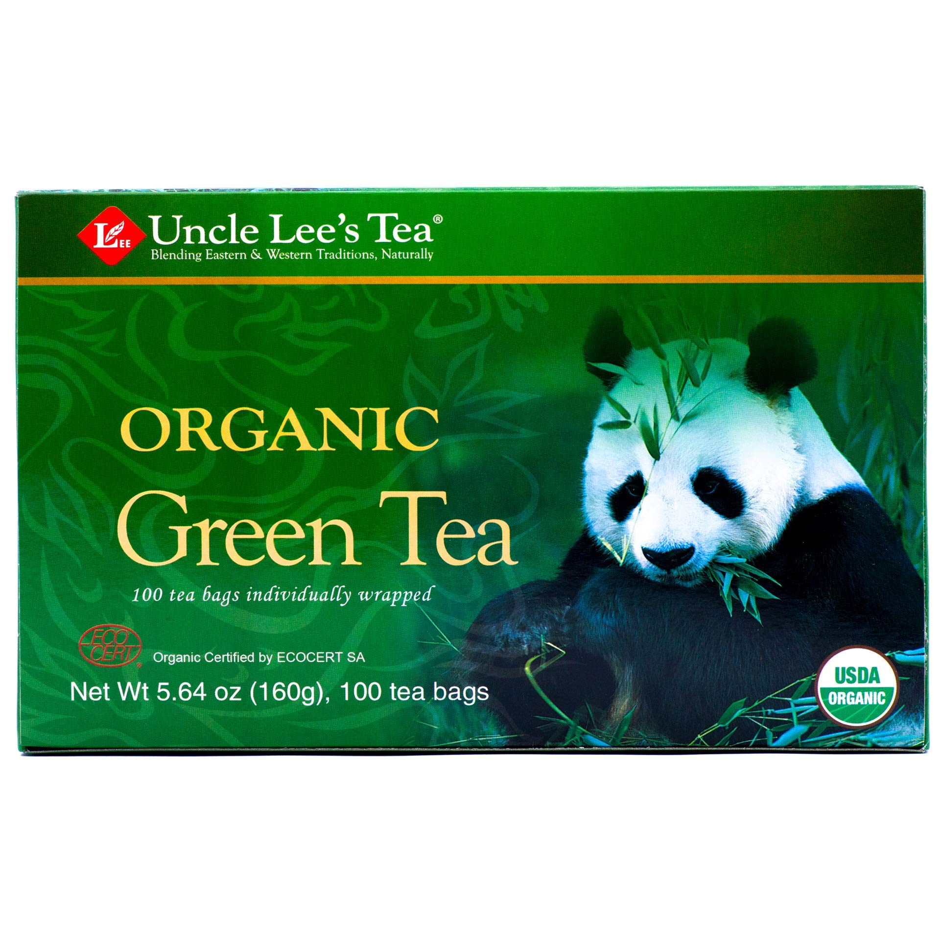 Uncle Lees Organic Green Tea -- 100 Tea Bags net wt 5.64 oz (160g)