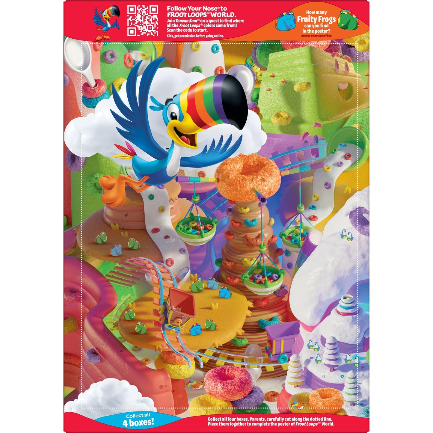 Kelloggs Froot Loops Breakfast Cereal, Good Source of Fiber, 15g Whole Grain, 8.9 oz