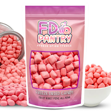 Freeze Dried Fruit Bursts Candy - Mini All-Pinks Strawberry L Hard Candy Mix 5Oz Treat Snack Gift Bag Freeze-Dried Candies