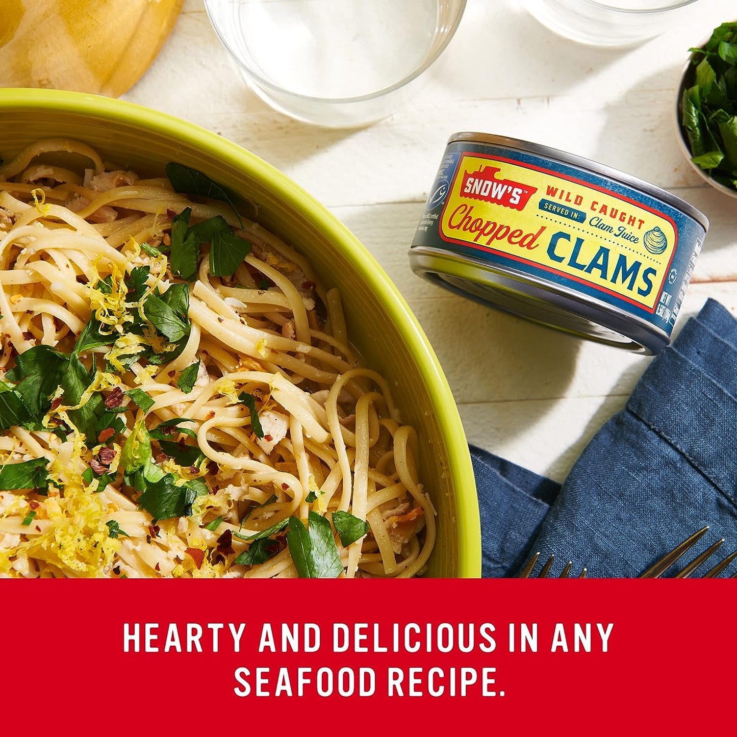 Snow'S Wild Caught Chopped Clams Canned, 6.5 Oz Can (Pack Of 6) - 5G Protein Per Serving - Gluten Free, Keto Friendly, 99% Fat F