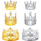 Moxweyeni 6 Pieces Silver Gold Rose Crown Cake Topper Mini Crown Cake Topper For Flower Bouquet Rhinestone Tiara Crown Cake Topp