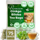 FRESHDRINKUS Ginkgo Biloba Leaf Tea Bags, 100% Natural, Vegan, 75 Tea Bags