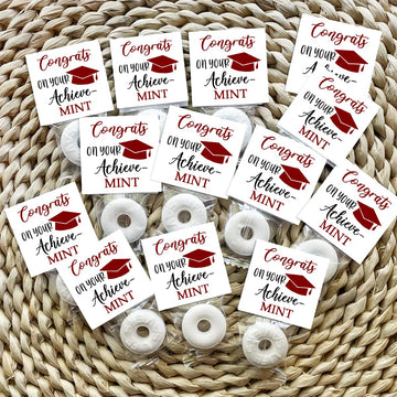 Graduation Mint Favors, Graduation Mint Party Decorations, Black Red Gifts Decor for Woman, Mint Toppers in Bulk for Graduation,
