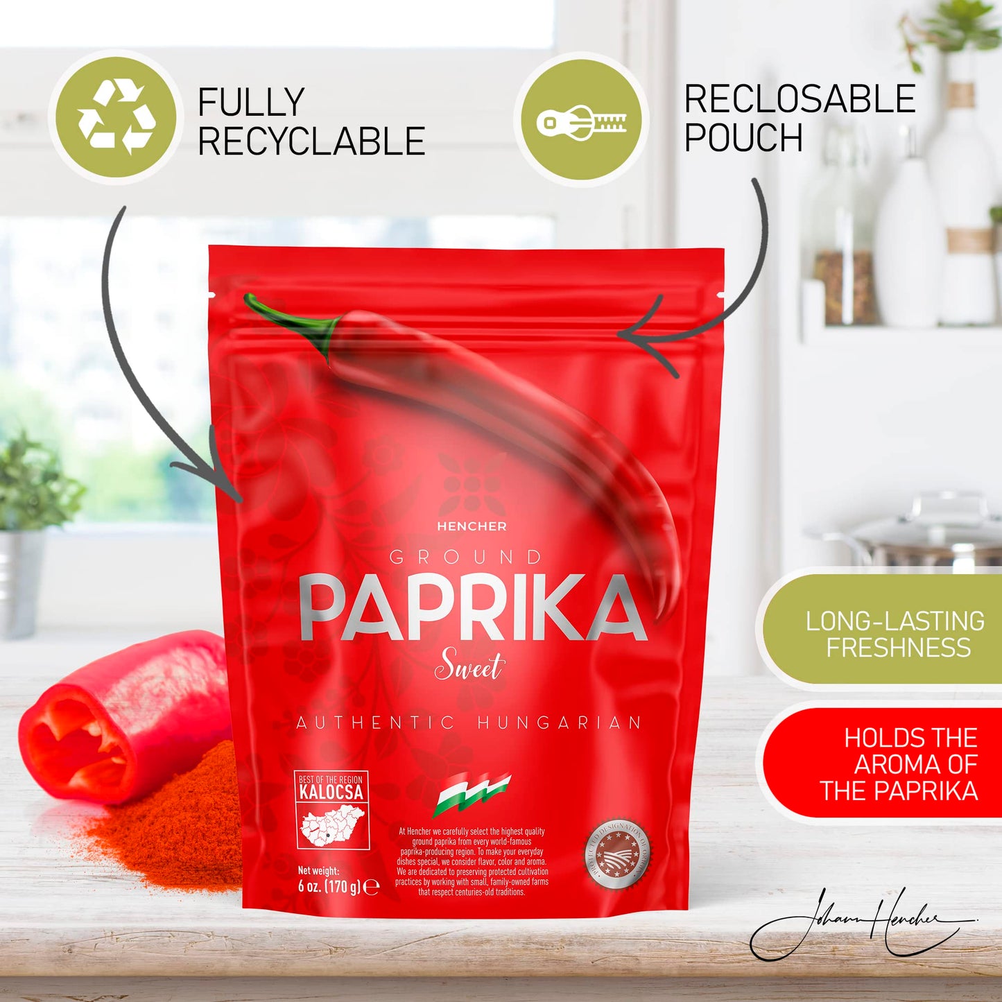 Artisan Extra Hot Hungarian Paprika Powder (6Oz/170G) Non-Gmo, Imported From Hungary, Amazing Color, Unrivalled Flavor