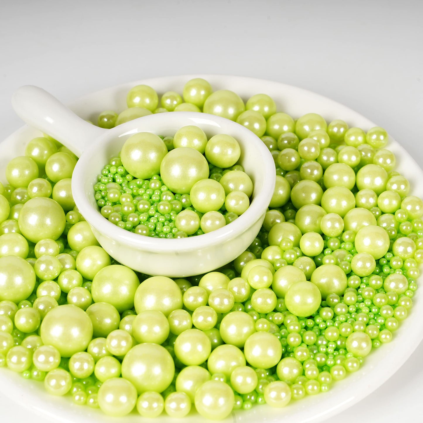 Kasvan Halloween Green Pearl Sugar Sprinkles - Edible Candy Pearls 130G/4.58 Oz, Mix Size, Baking Cake Decorations, Ice Cream To