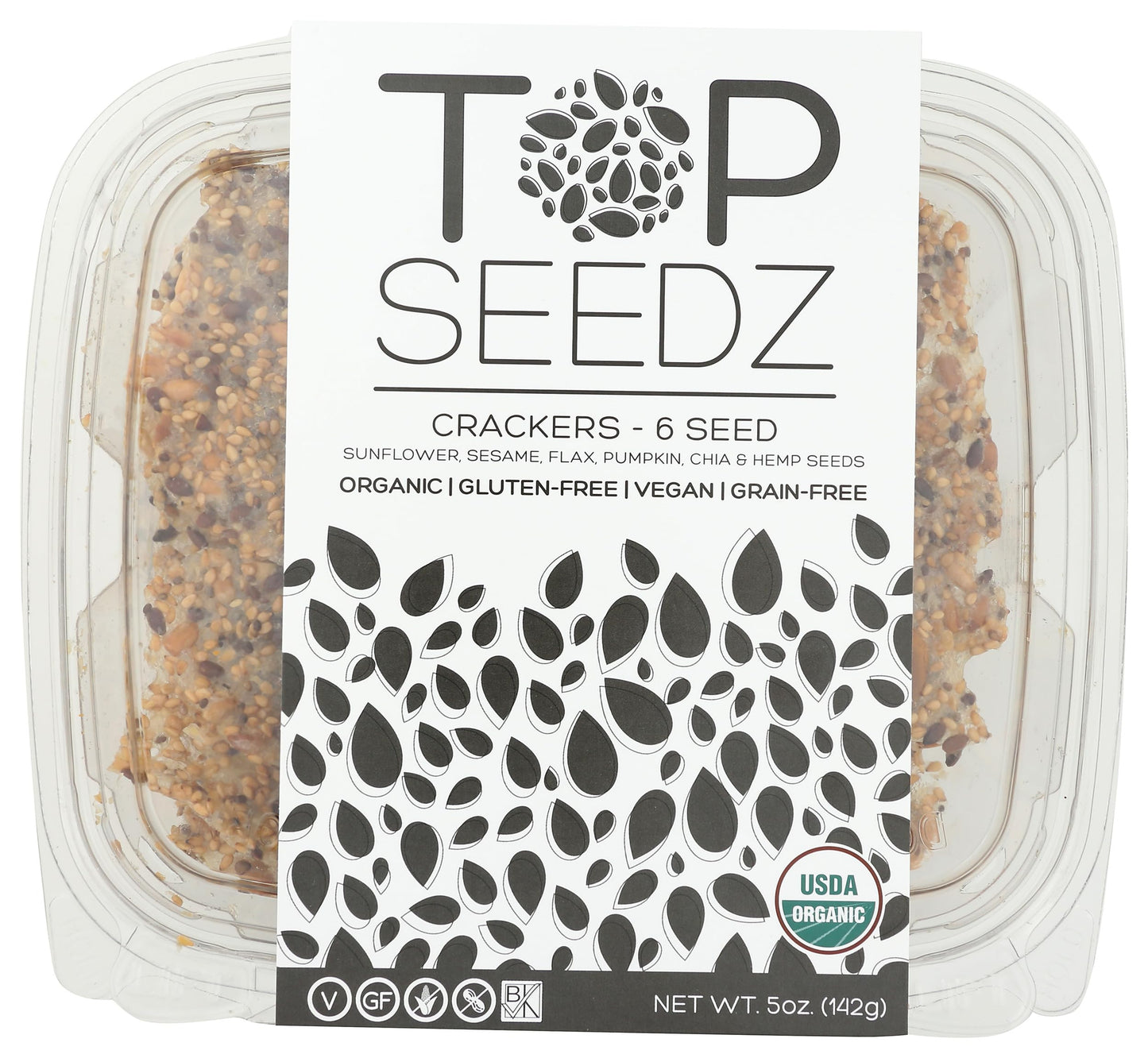 TOP SEEDZ Organic 6 Seed Crackers, 5 OZ