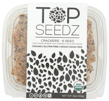 TOP SEEDZ Organic 6 Seed Crackers, 5 OZ