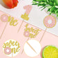 24 Pcs Donut One Cupcake Toppers Glitter Sweet One Donut Cupcake Picks Donut 1St Birthday Party Decorations For Sweet One Donut