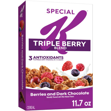Kelloggs Special K Plus Berries and Dark Chocolate Super Blend Cereal, High Fiber, 11.7 oz