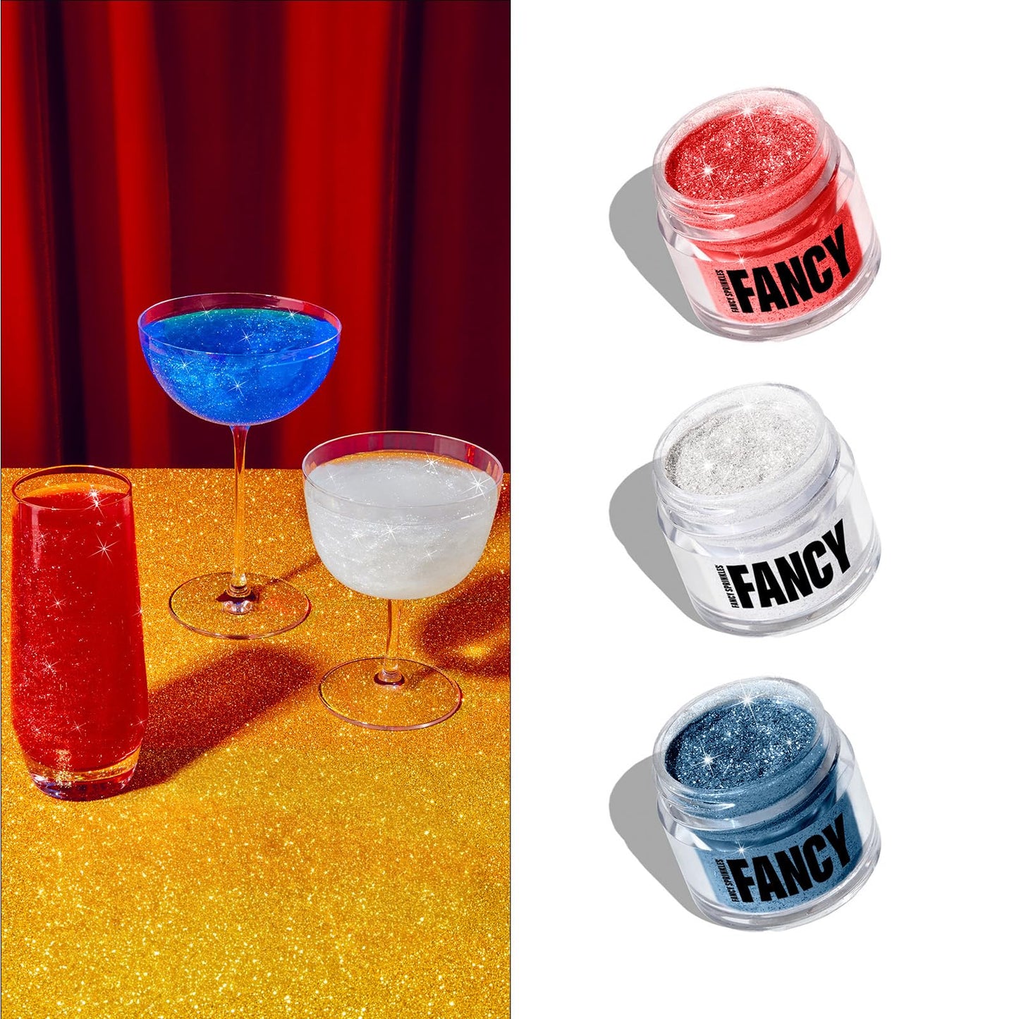 Fancy Sprinkles Star-Spangled Hammered Edible Glitter Set For Memorial Day Celebrations, Sparkling Food & Drinks, No Taste Or Te