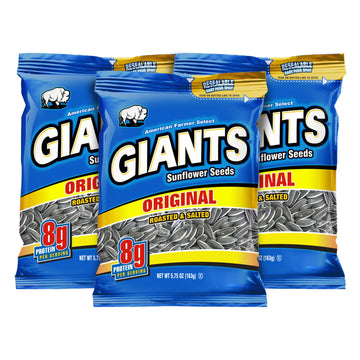 GIANTS Original Sunflower Seeds - Sunflower Seeds to Eat, Sunflower Seeds Bulk, Lightly Salted for Eating, High Protein Snack wi
