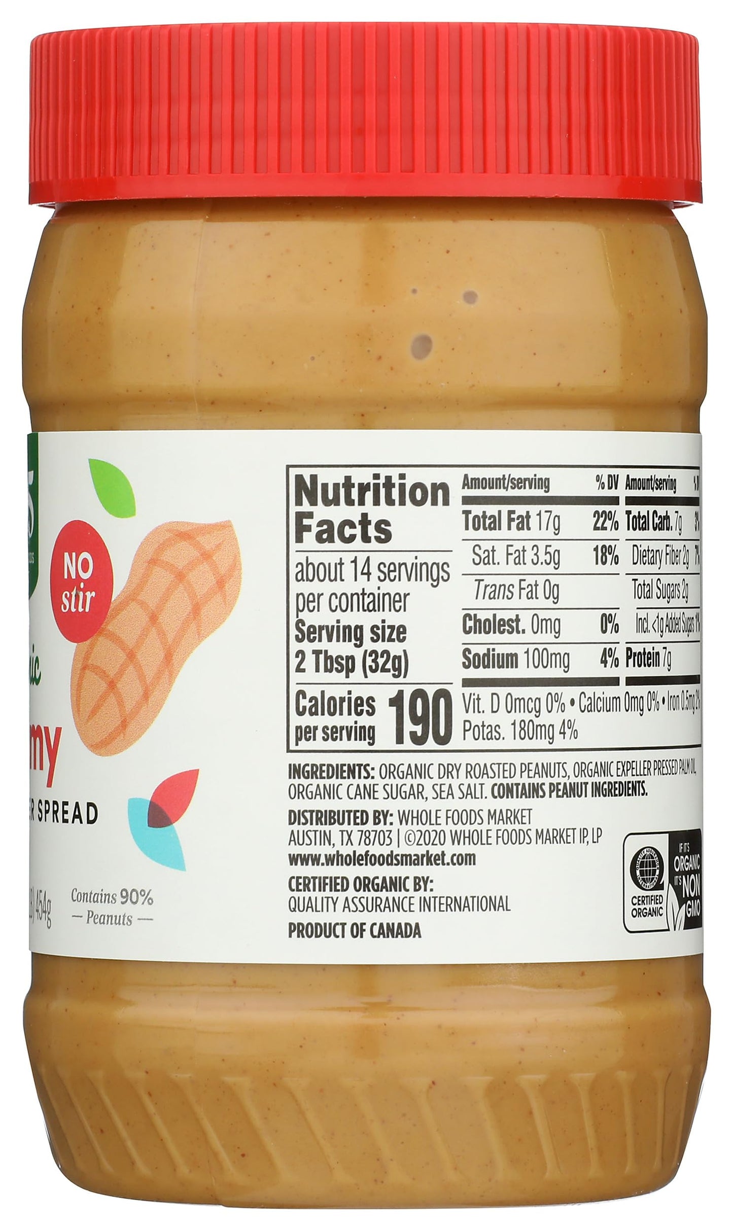 365 by Whole Foods Market Organic Sweetened Smooth Peanut Butter 16 OZ