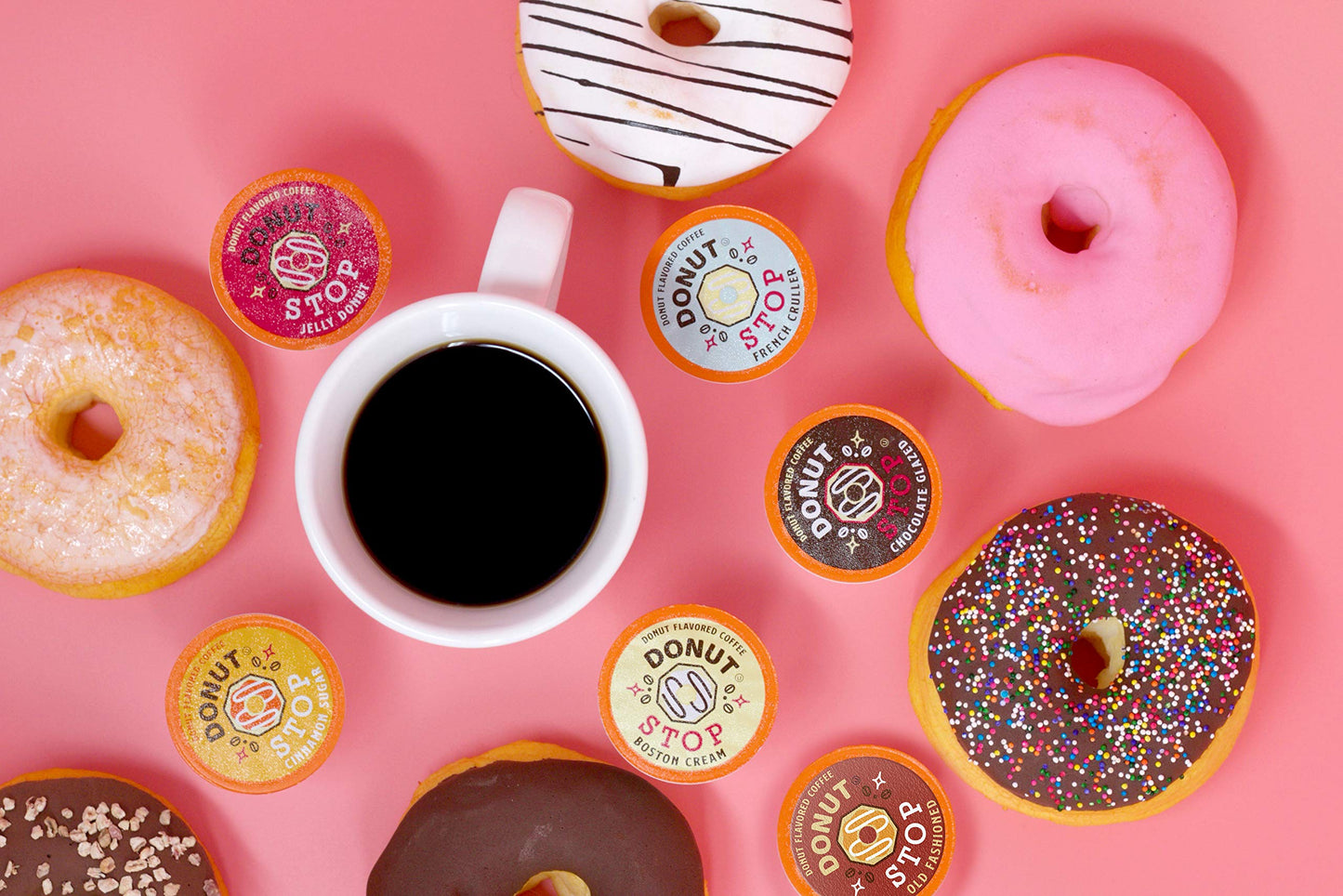 Donut Stop Coffee Pods, Compatible with 2.0 K-Cup malt-inspired, Cinnamon Sugar Flavor, 40 Count
