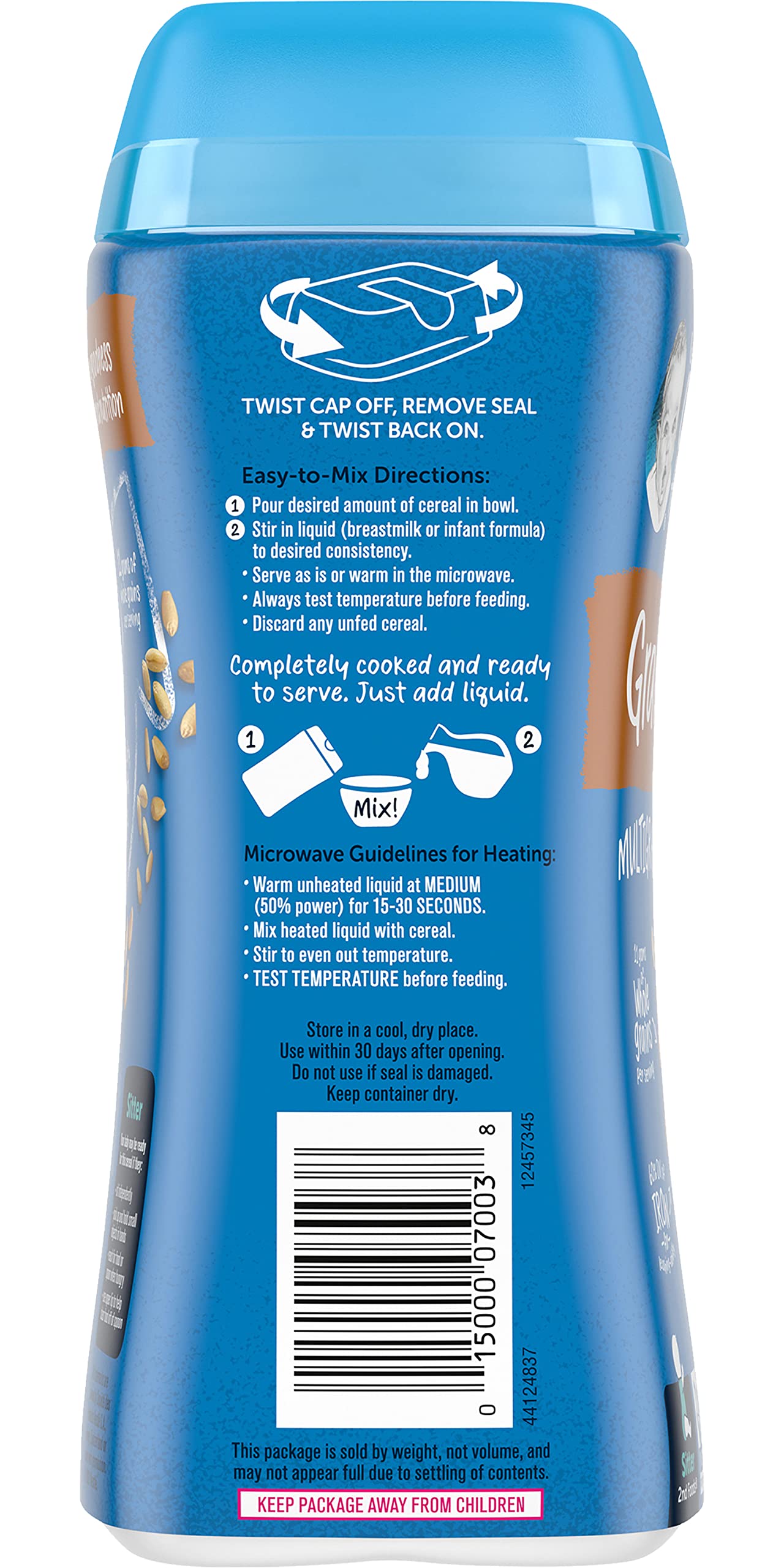 Gerber 2Nd Foods Baby Cereal, Multigrain, 8 Oz (Pack Of 3)