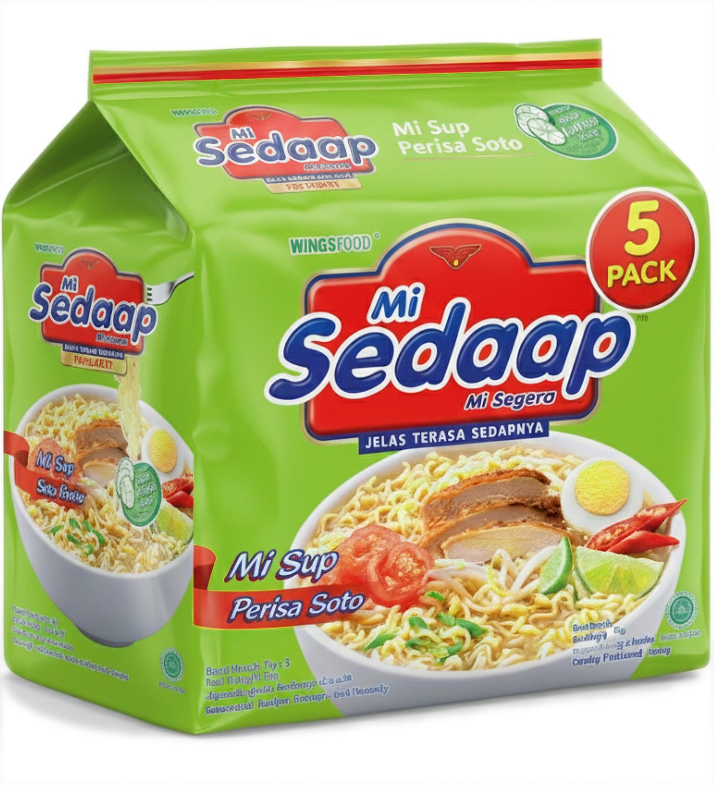 Mi Sedaap Lime Soup Instant Noodles/Perisa Soto Flavor (Pack of 5)
