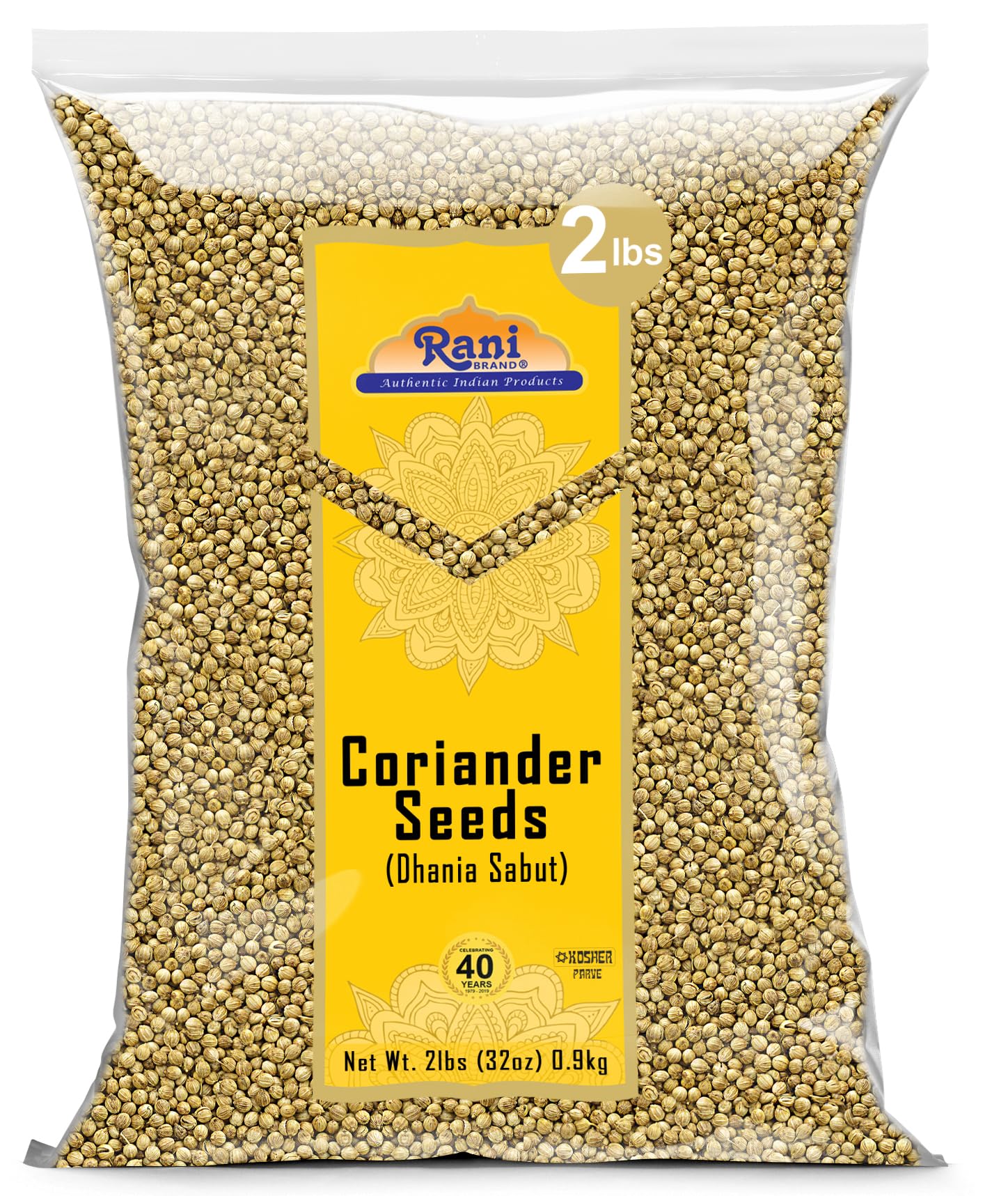 Rani Coriander (Dhania) Seeds Whole, Indian Spice 32Oz (2Lbs) 908G ~ All Natural | Gluten Friendly | Non-Gmo | Kosher | Vegan | Indian Origin