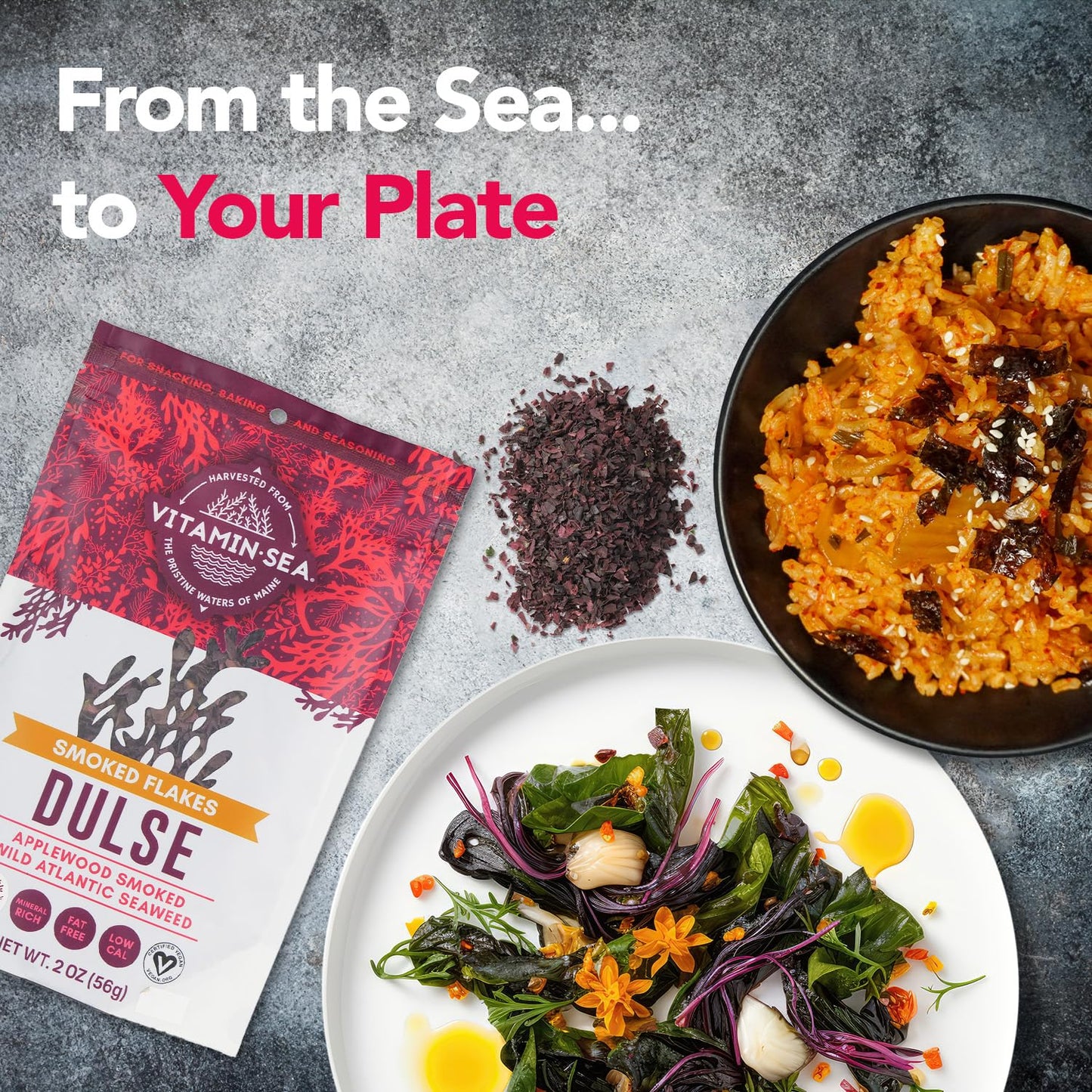 VITAMINSEA Applewood Smoked Dulse Sea  Flakes | 8 Ounce | Rich in Vitamins & Antioxidants for Snacking, Seasoning, Soups & Salads