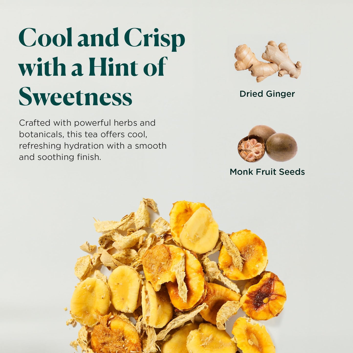 Tea Facto Sweet Ginger Glow* Tea Bags - Herbal Blend With Ginger Root And Monk Fruit Seeds Whole Fruit - 10 Pack