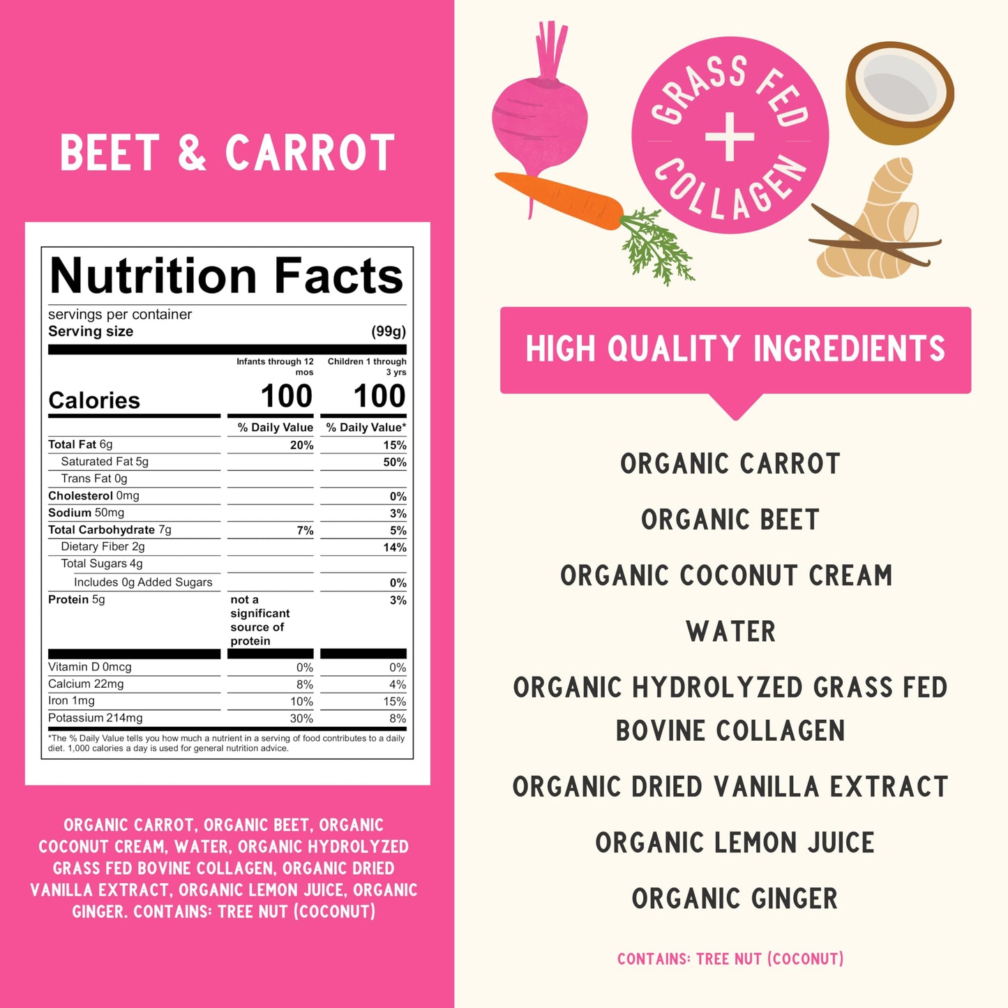 Serenity Kids 6+ Months Dairy-Free Smoothie Baby Food Pouch - Usda Organic - Grass Fed Collagen Protein - 3.5 Ounce Bpa-Free Pou