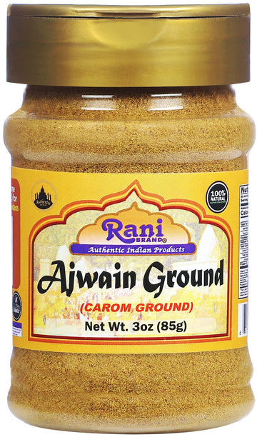 Rani Ajwain Powder, Ground Spice, All Natural, Vegan, Gluten Friendly, 3oz (85g) PET Jar, Indian Origin