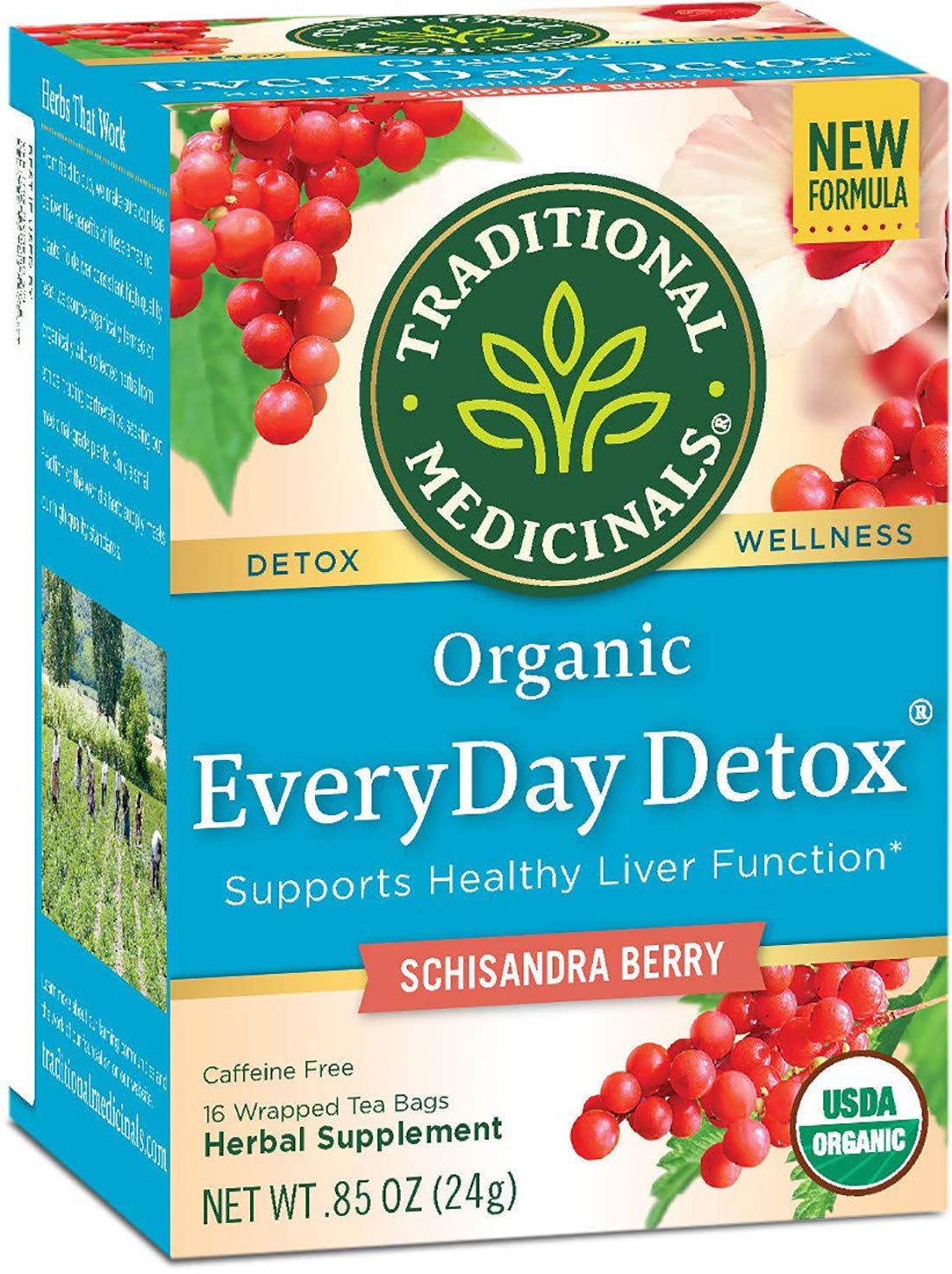Traditional Medicinals Organic Everyday Detox Schisandra Berry Herbal Tea  Supports Healthy Liver Function  (Pack Of 1) - 16 Tea Bags