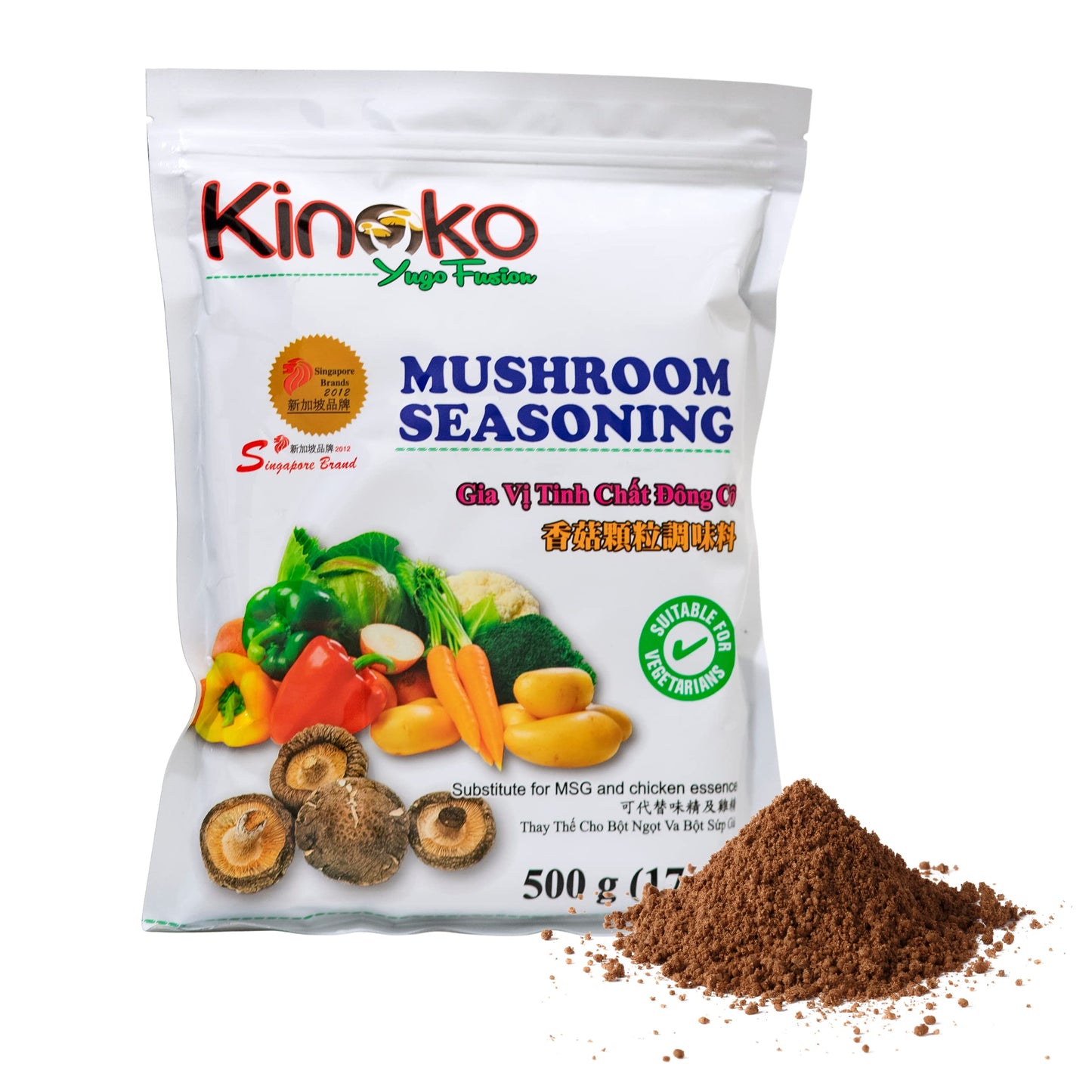 Kinoko Yugo Fusion Mushroom Seasoning | Gia Vi Tinh Chat Dong Co | 500G | 17.63Oz | For Vegetarians & Vegan |