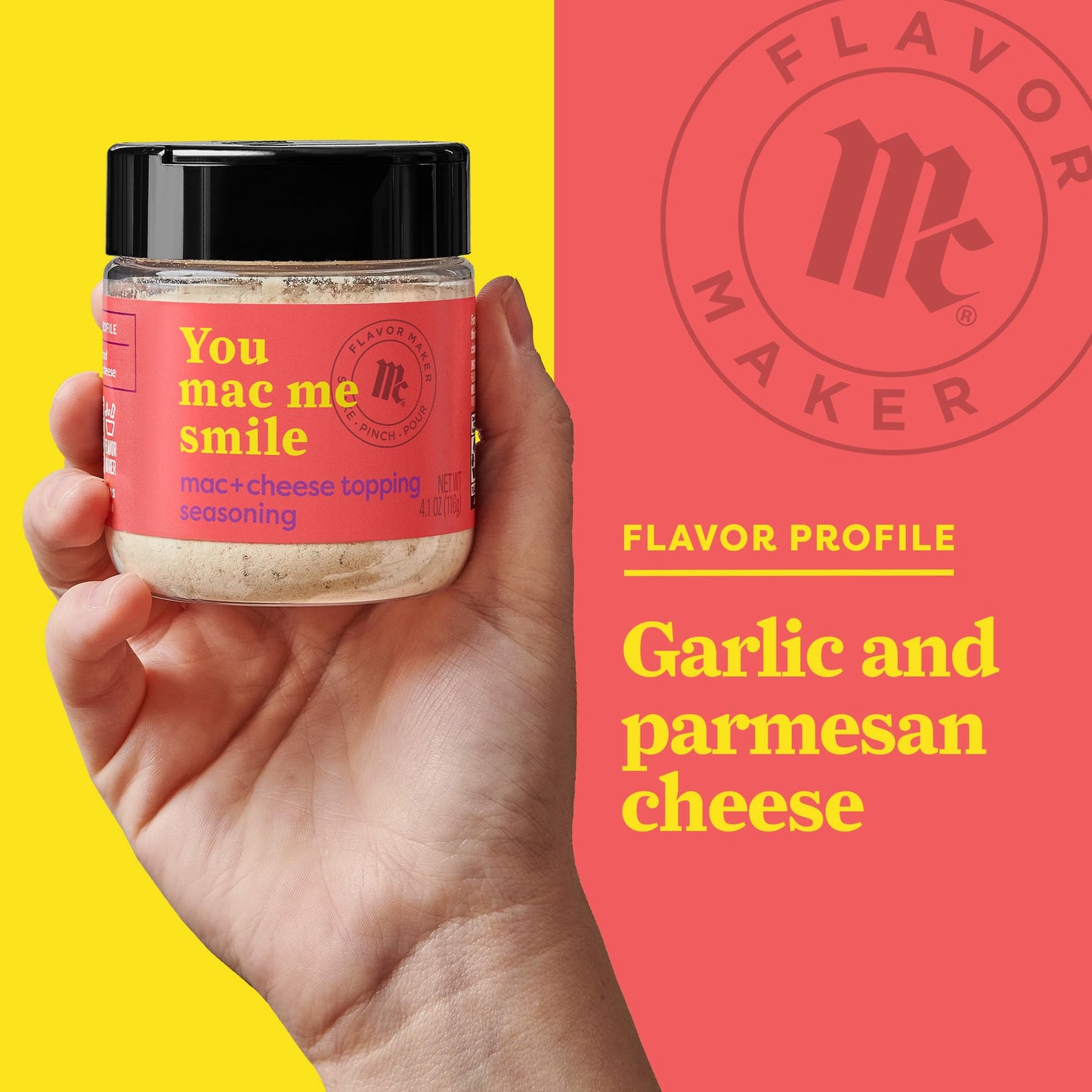 Mccormick Mac + Cheese Topping Seasoning, Flavor Maker, 4.1 Oz