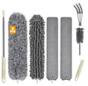 Microfiber Duster, 7Pcs Feather Duster With 100 Inch Telescoping Extension Pole, Reusable Bendable Dusters, Washable Lightweight