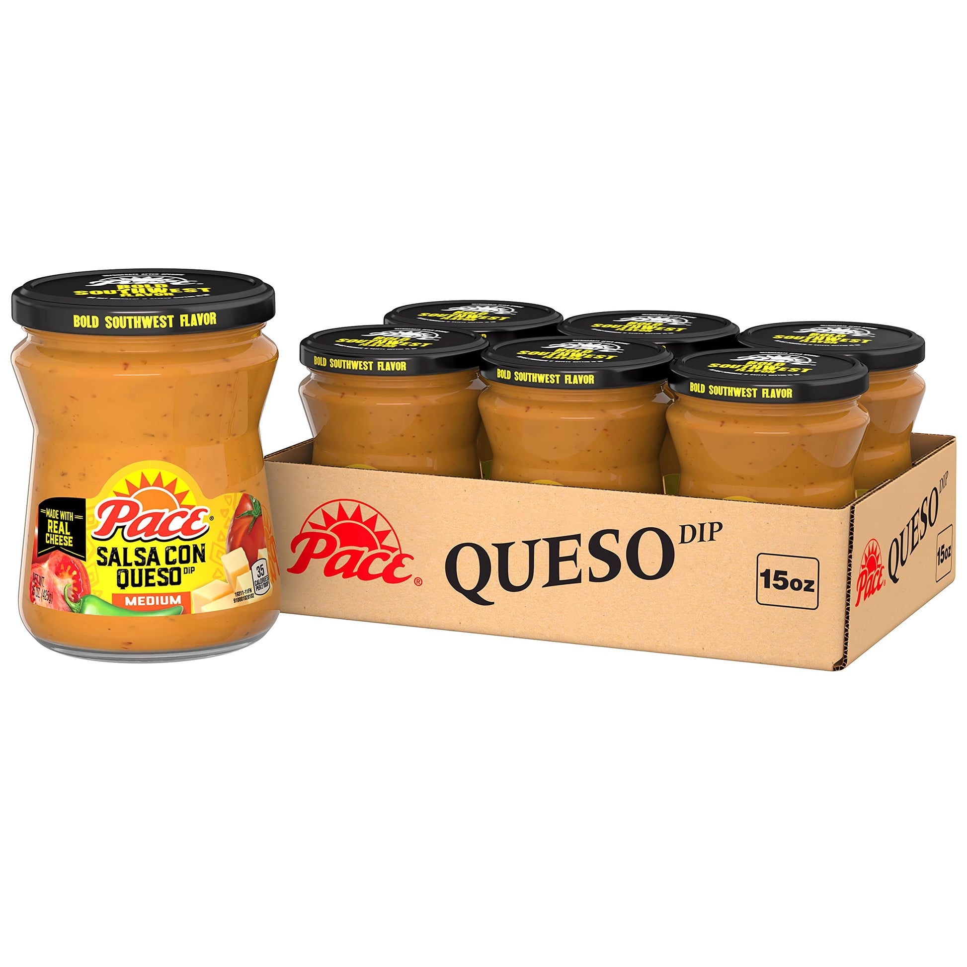 Pace Salsa Con Queso Cheese Dip, Great For Nachos, 15 Ounce Jar (Pack Of 6)