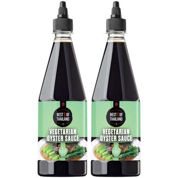 Best Of Thailand Vegetarian Oyster Sauce | [Improved No Msg] Real Authentic Asian Brewed Vegan Sauces For Dressings & Cooking |
