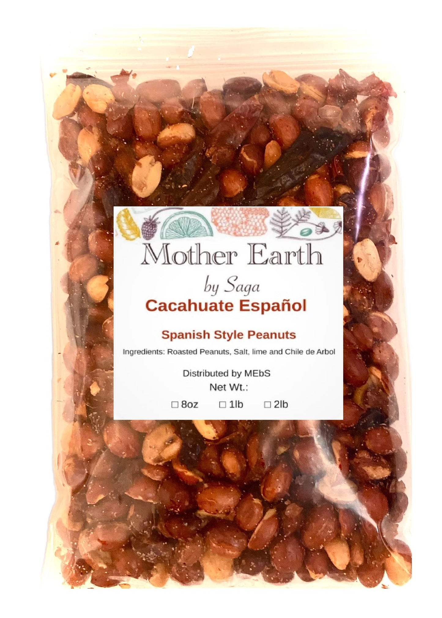 Cacahuate Espaol - Roasted Peanuts Lime Salt With Chile De Arbol - Cacahuate Sal Limon Y Chile De Arbol Authentic Mexican Style