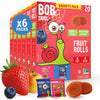 Bob Snail Fruit Roll Ups - Strawberry & Blueberry Flavor Mix, Real Fruit Snacks with No Added Sugar, Vegan & Gluten-Free, Value 