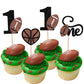 24 Pcs Rugby Ball One Cupcake Toppers Glitter Love Heart American Football 2St Birthday Cupcake Picks For Rugby Sports Theme Bab
