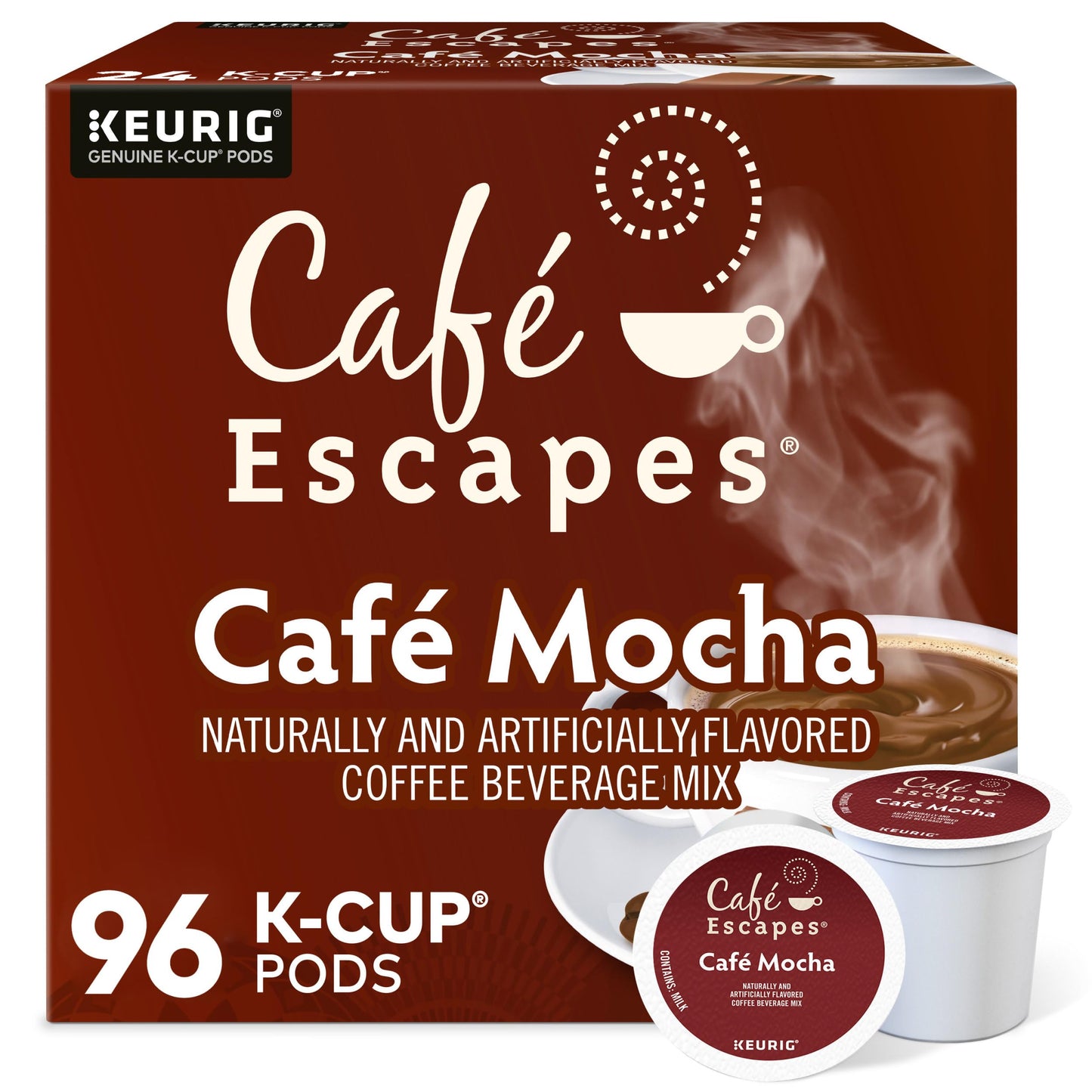 Café Escapes Café Mocha K-Cups, 96 Count (Pack of 1), U-S10073