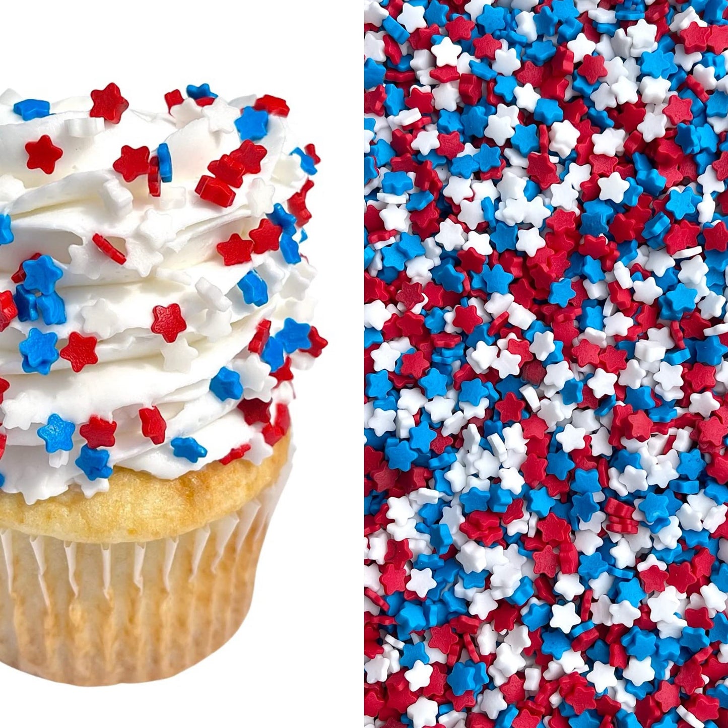 Manvscakes Colored Sugar Sprinkles, Patriotic Red White and Blue, 8 Ounce