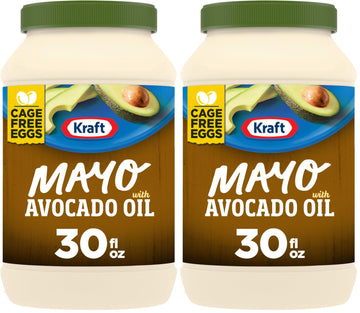 Kraft Mayo with Avocado Oil Reduced Fat Mayonnaise (30 fl oz Jar) (Pack of 2)