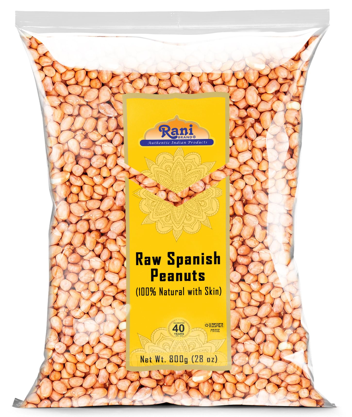Rani Raw Spanish Peanuts 100% Natural with Skin (uncooked, unsalted) 28oz (1.75lbs) 800g ~ Vegan | Gluten Friendly | Fresh Produ