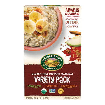 Nature s Path Organic Variety Pack Oatmeal, 11.3 oz (Pack of 6), Gluten Free, Non-GMO