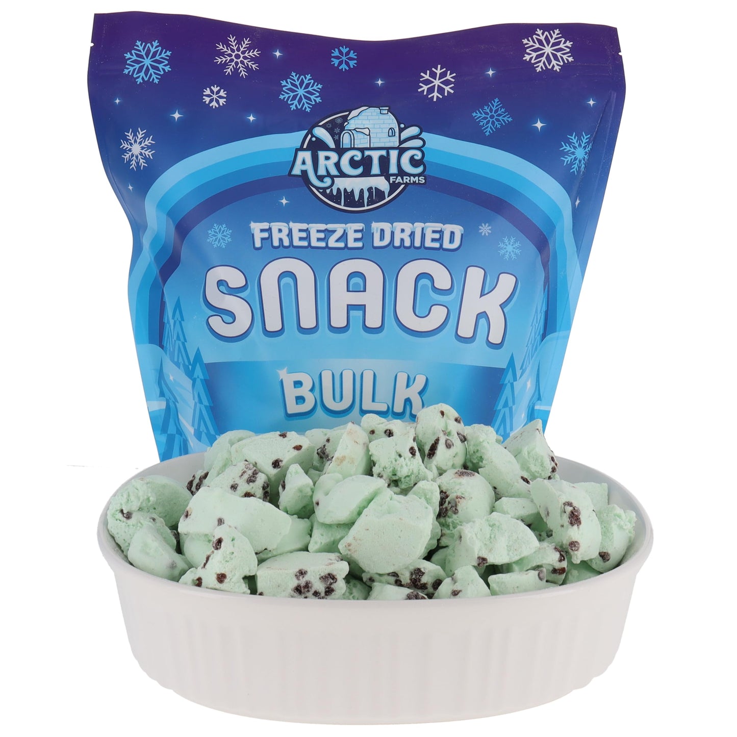 Arctic Farms Freeze Dried Ice Cream Bits Bagged And Boxed - Does Not Melt (Mint Chocolate Chip, 1Lb)