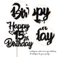 YCTHUNFISH 15th Birthday Cake Topper Glitter Heart Star Black Bamboo Decoration